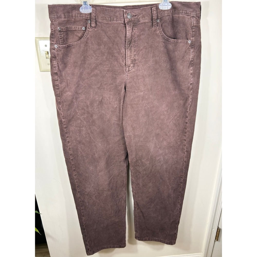 American Eagle Corduroy Pants Women's 18 Brown 90s Straight‎ Stretch Retro Cozy